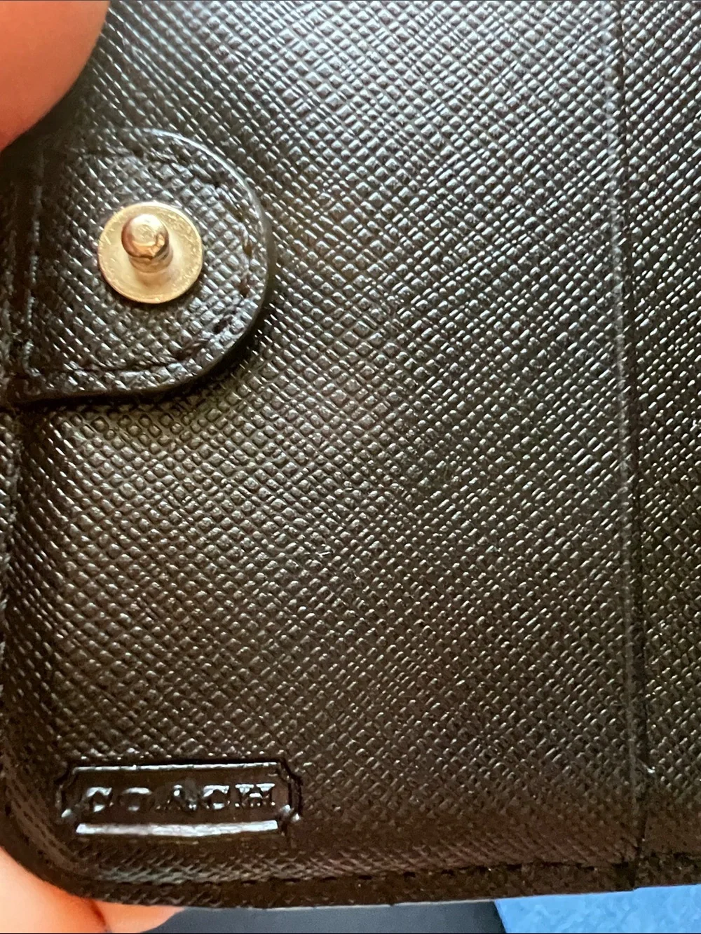 Coach Black and Beige Signature Zip Wallet with Silver Logo - Picture 3 of 6